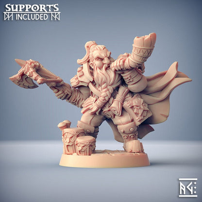 Flokir the Skald - Dwarven Defenders Set - Unpainted Miniature