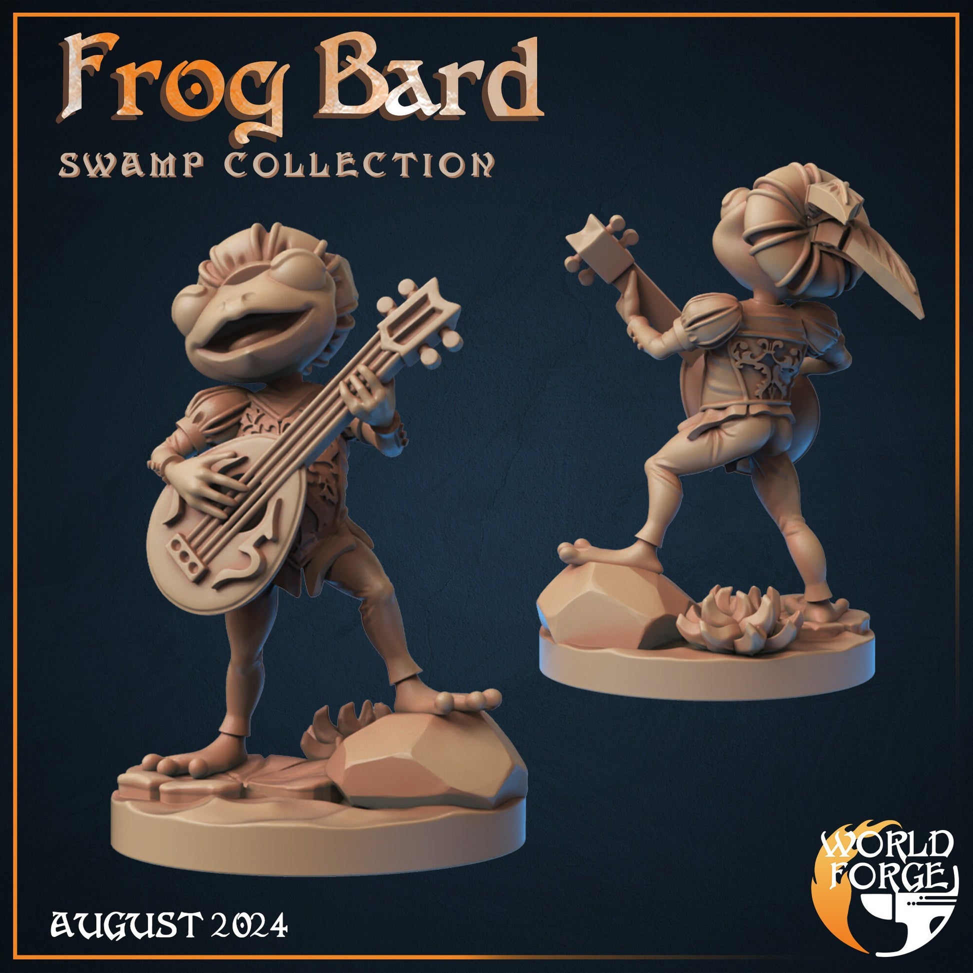 Frog Bard - Swamp Collection - Unpainted Miniature