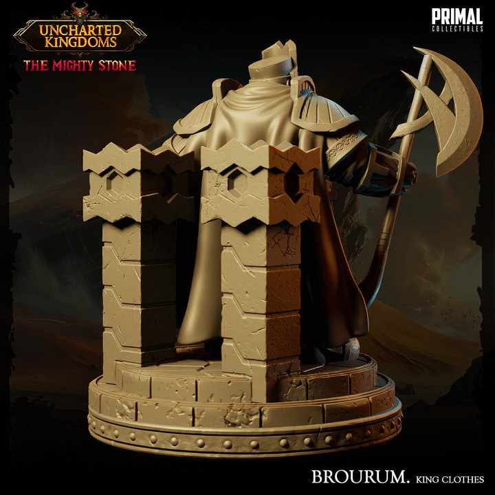 Brourum Axedelver - King Clothes - Uncharted Kingdoms - Unpainted Miniature