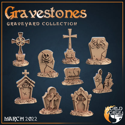 Gravestones - Graveyard Collection - Unpainted Miniature