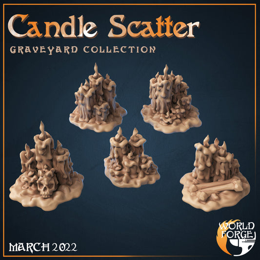 Candle Pile - Graveyard Collection - Unpainted Miniature