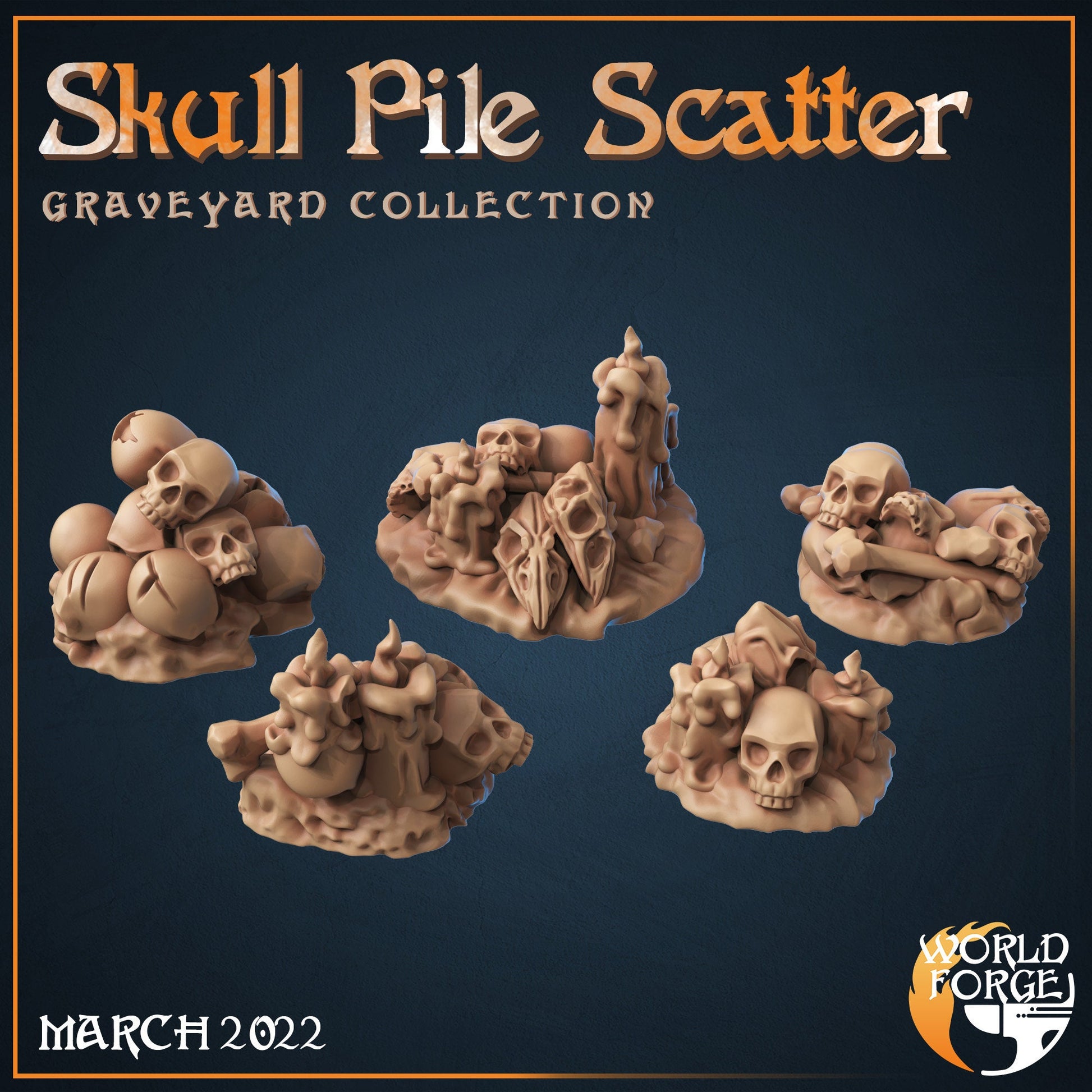 Skull Pile - Graveyard Collection - Unpainted Miniature