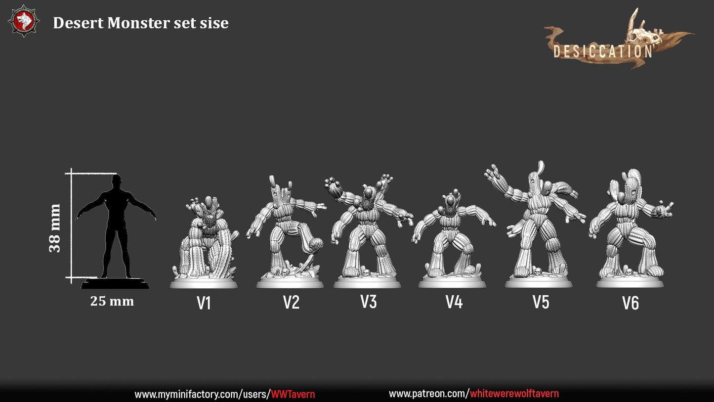 Desert Monster - Animated Cactus - Desication Set - Unpainted Miniature