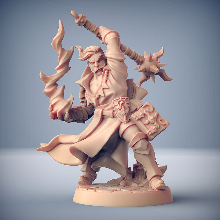 Sol Justicar - Human Cleric - Eye of Tialevor Set - Unpainted Miniature