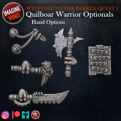 Quilboar Warrior - Pose A - Barrens Set - Unpainted Miniature