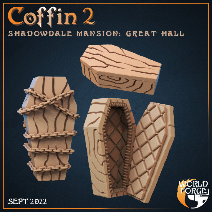 Coffins - Great Hall Collection - Shadowdale Mansion - Unpainted Miniature