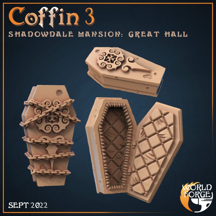 Coffins - Great Hall Collection - Shadowdale Mansion - Unpainted Miniature