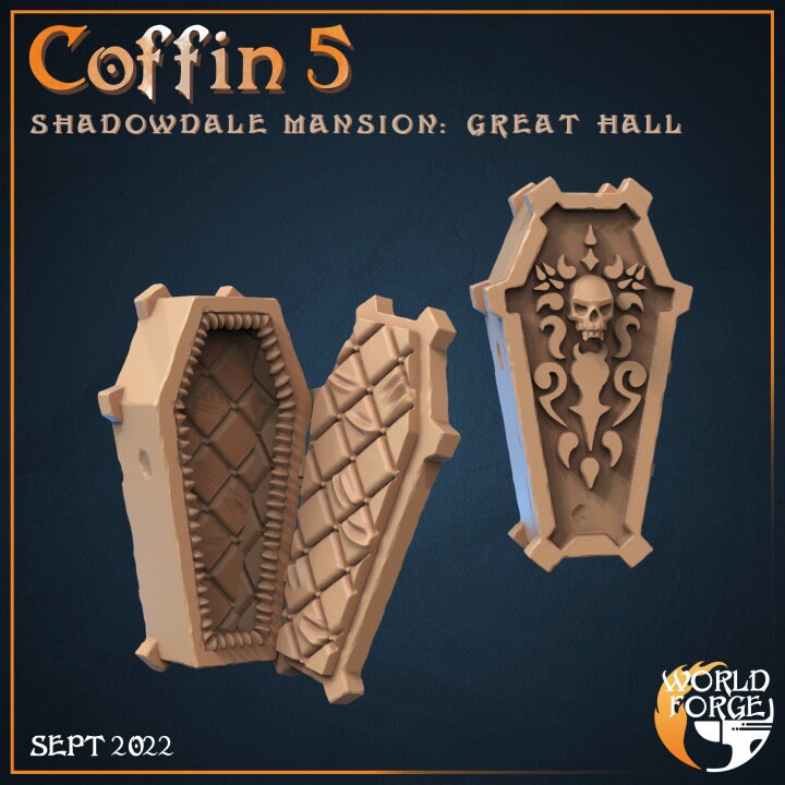 Coffins - Great Hall Collection - Shadowdale Mansion - Unpainted Miniature