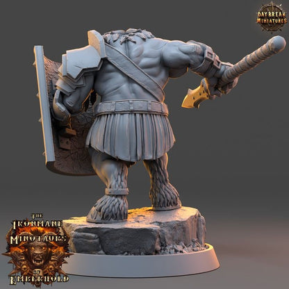 Zegron Ironhide - The Ironmane Minotaurs of Emberhold - Unpainted Miniature