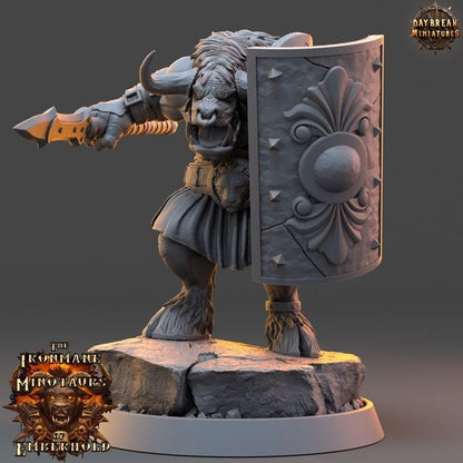 Zegron Ironhide - The Ironmane Minotaurs of Emberhold - Unpainted Miniature