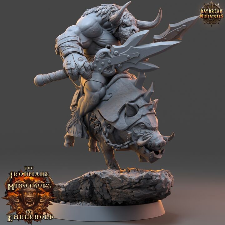 Torvak Stormrage - The Ironmane Minotaurs of Emberhold - Unpainted Miniature