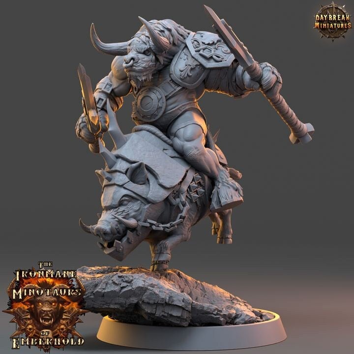 Torvak Stormrage - The Ironmane Minotaurs of Emberhold - Unpainted Miniature