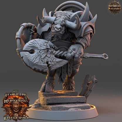 Tharn Bloodshadow - The Ironmane Minotaurs of Emberhold - Unpainted Miniature