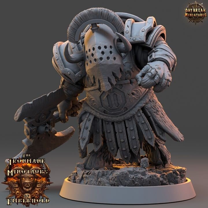 Morkat Darkhoof - The Ironmane Minotaurs of Emberhold - Unpainted Miniature