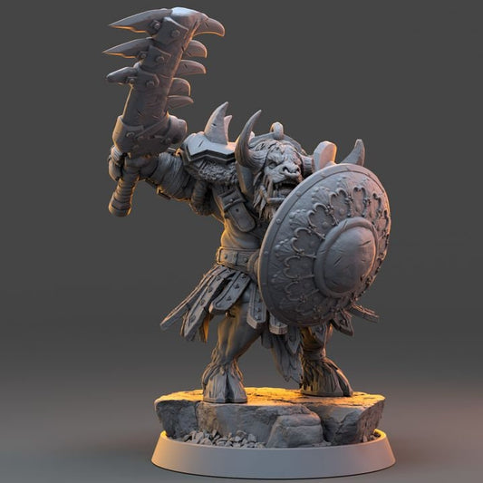 Goroth Warhowl - The Ironmane Minotaurs of Emberhold - Unpainted Miniature