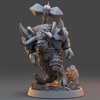 Brakthar Deathbringer - The Ironmane Minotaurs of Emberhold - Unpainted Miniature