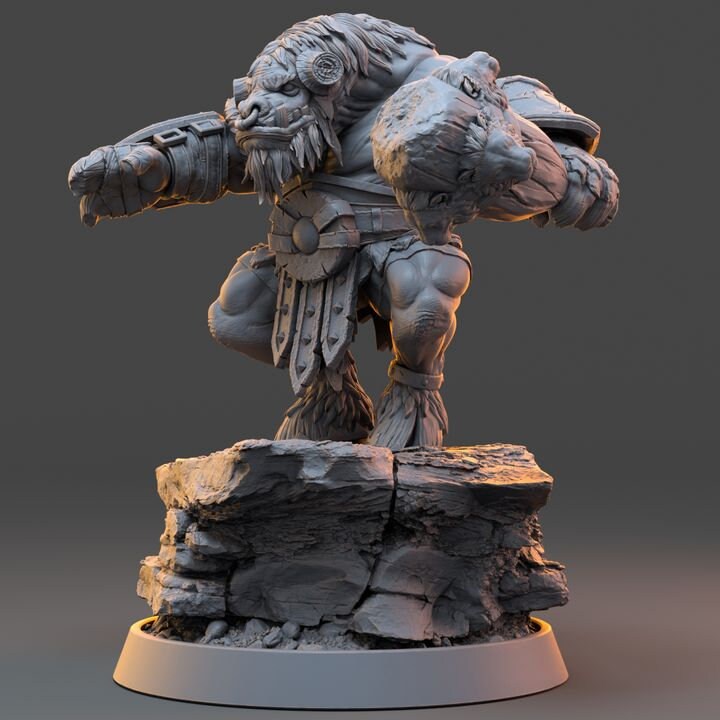 Draknar Bonecrusher - The Ironmane Minotaurs of Emberhold - Unpainted Miniature