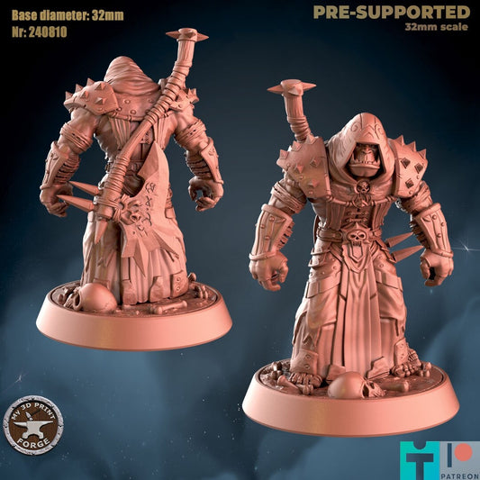 Orc Death Knight - 2 Poses - Unpainted Miniature