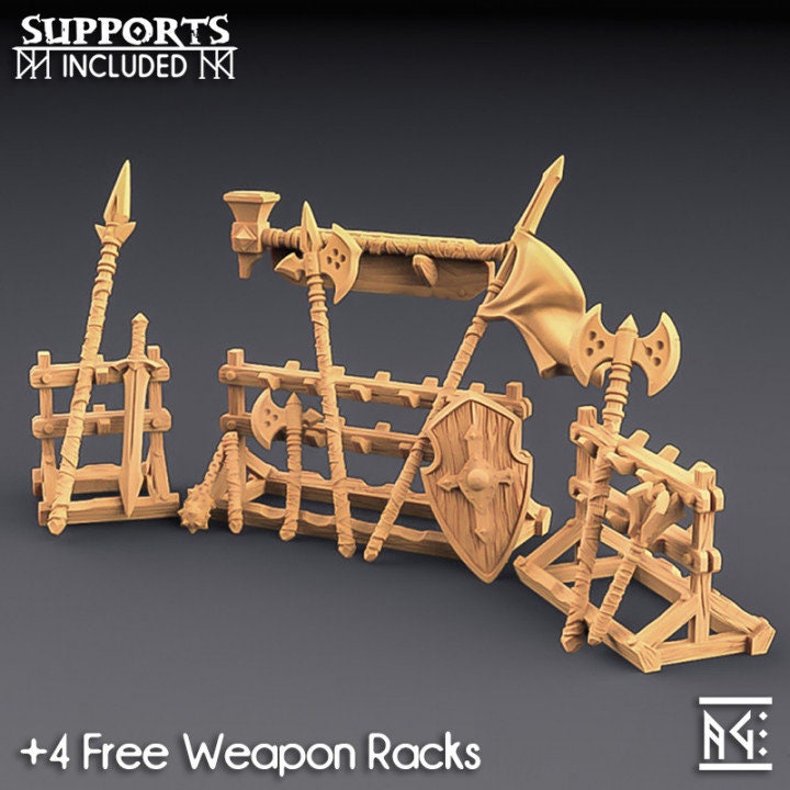 Weapon Rack - Fighters Guild Set - Unpainted Miniature