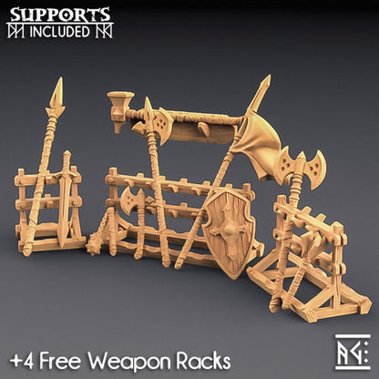 Weapon Rack - Fighters Guild Set - Unpainted Miniature