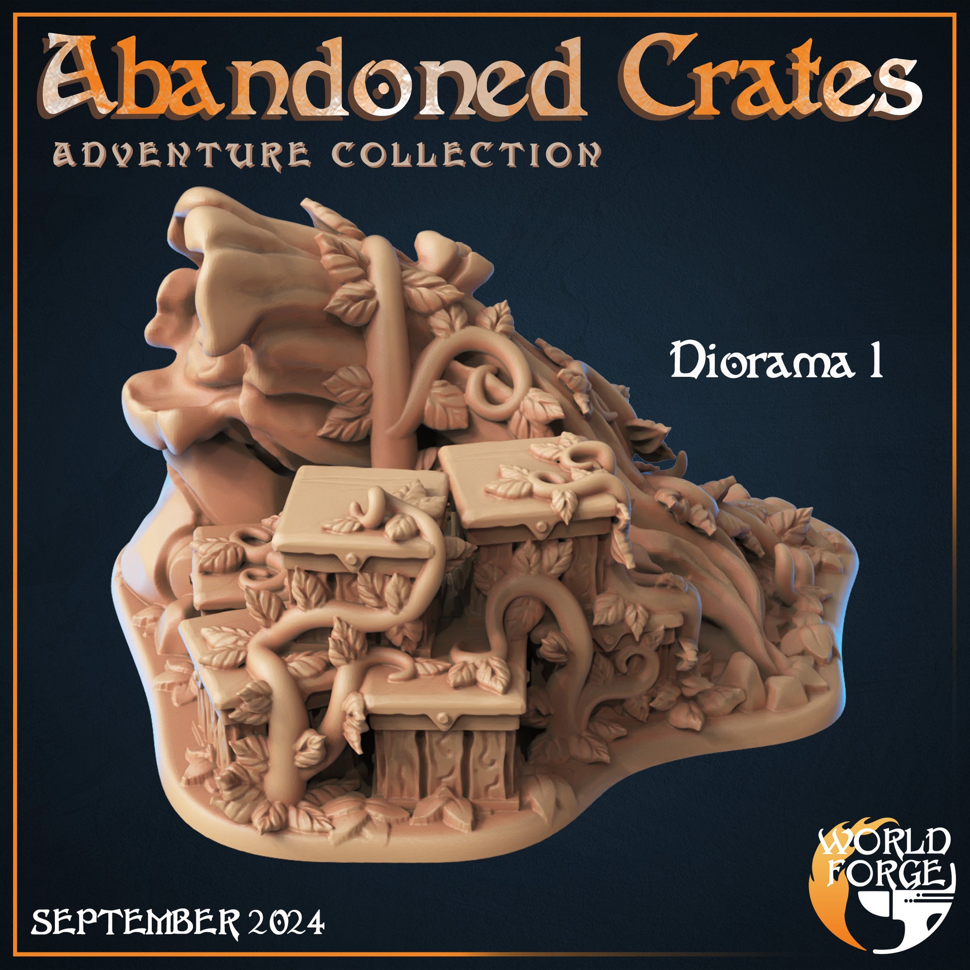 Abandoned Crates - 2 Piece Set - Adventure Collection - Unpainted Miniature