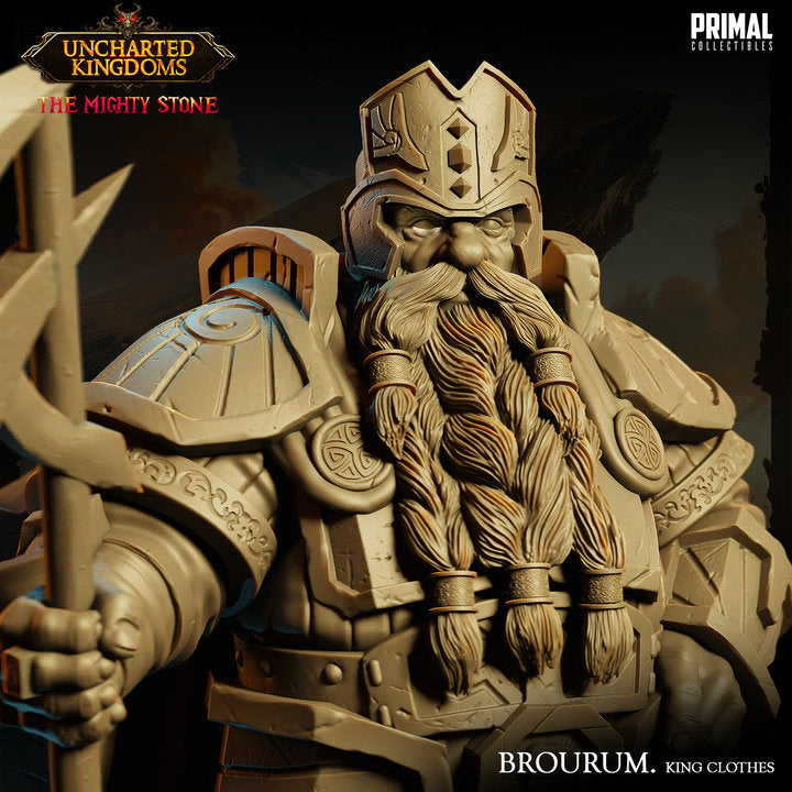 Brourum Axedelver - King Clothes - Uncharted Kingdoms - Unpainted Miniature