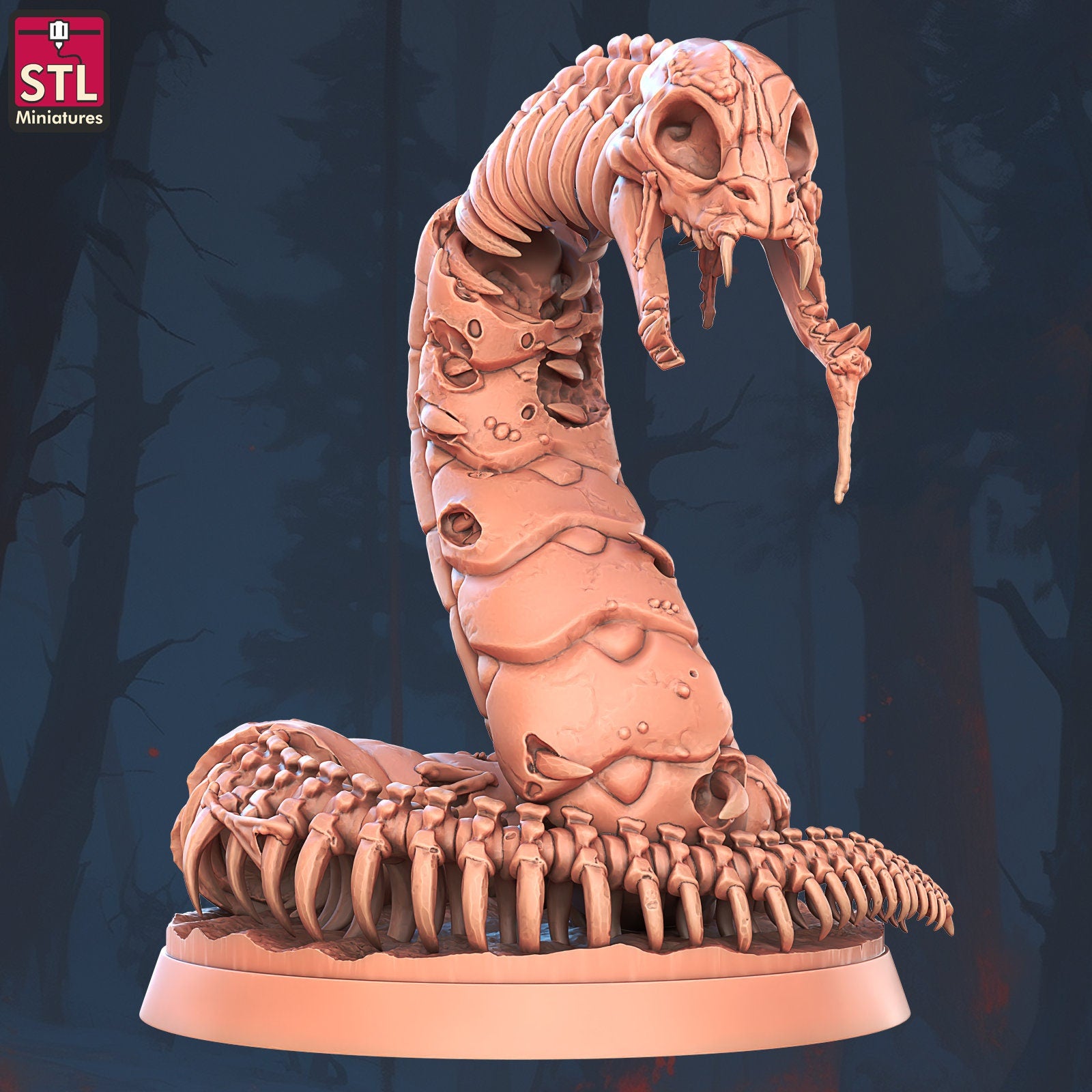 Ghoul Snakes - Undead Snakes - Unpainted Miniature