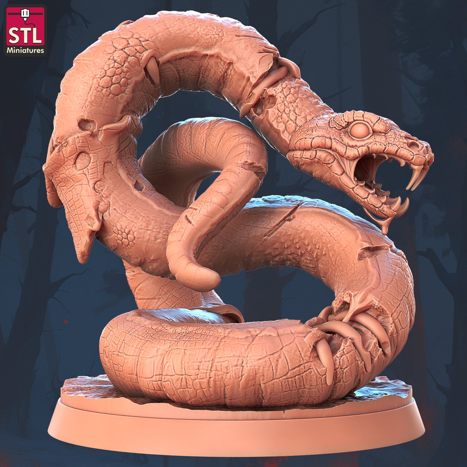 Ghoul Snakes - Undead Snakes - Unpainted Miniature