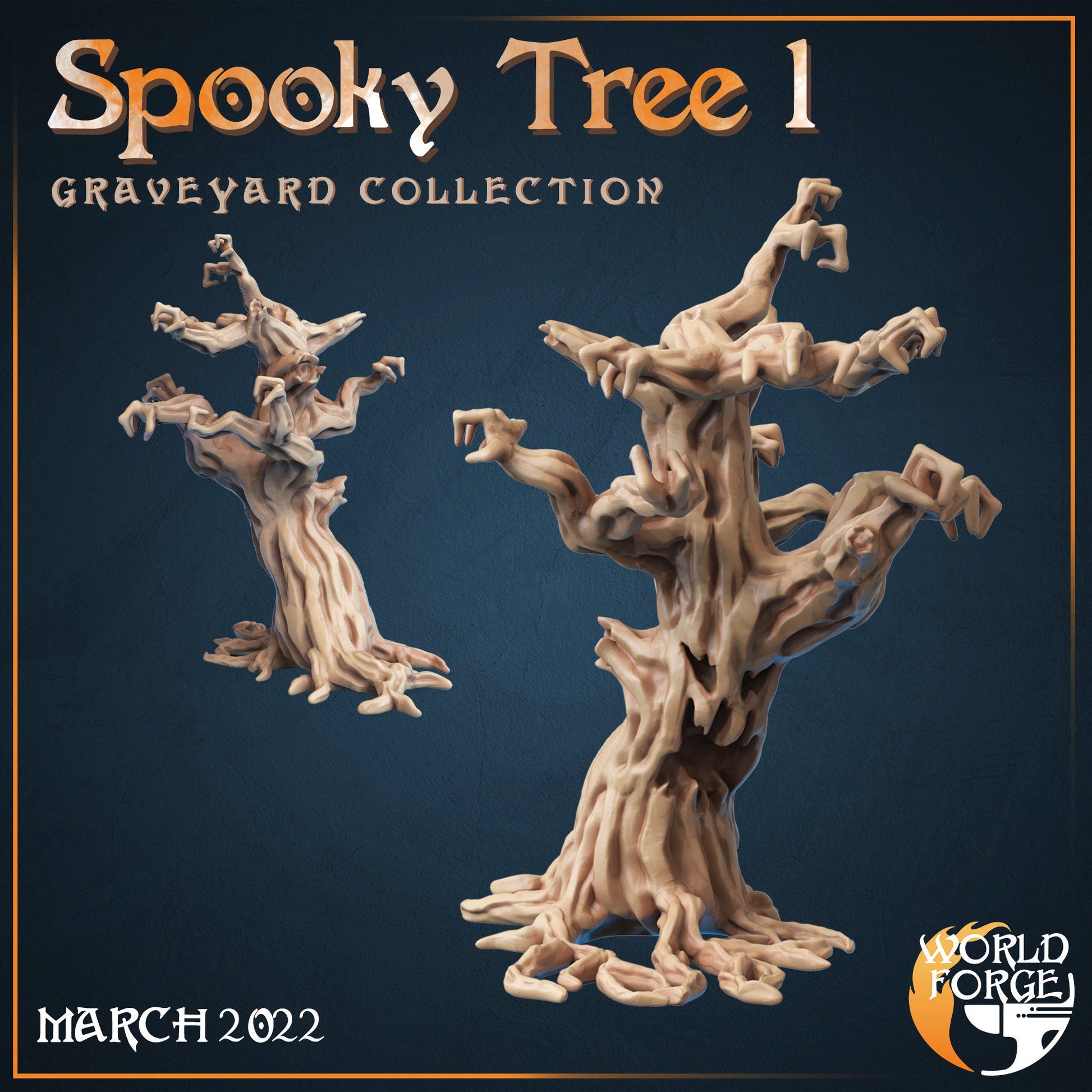 Spooky Trees - Set of 3 - Graveyard Collection - Unpainted Miniature