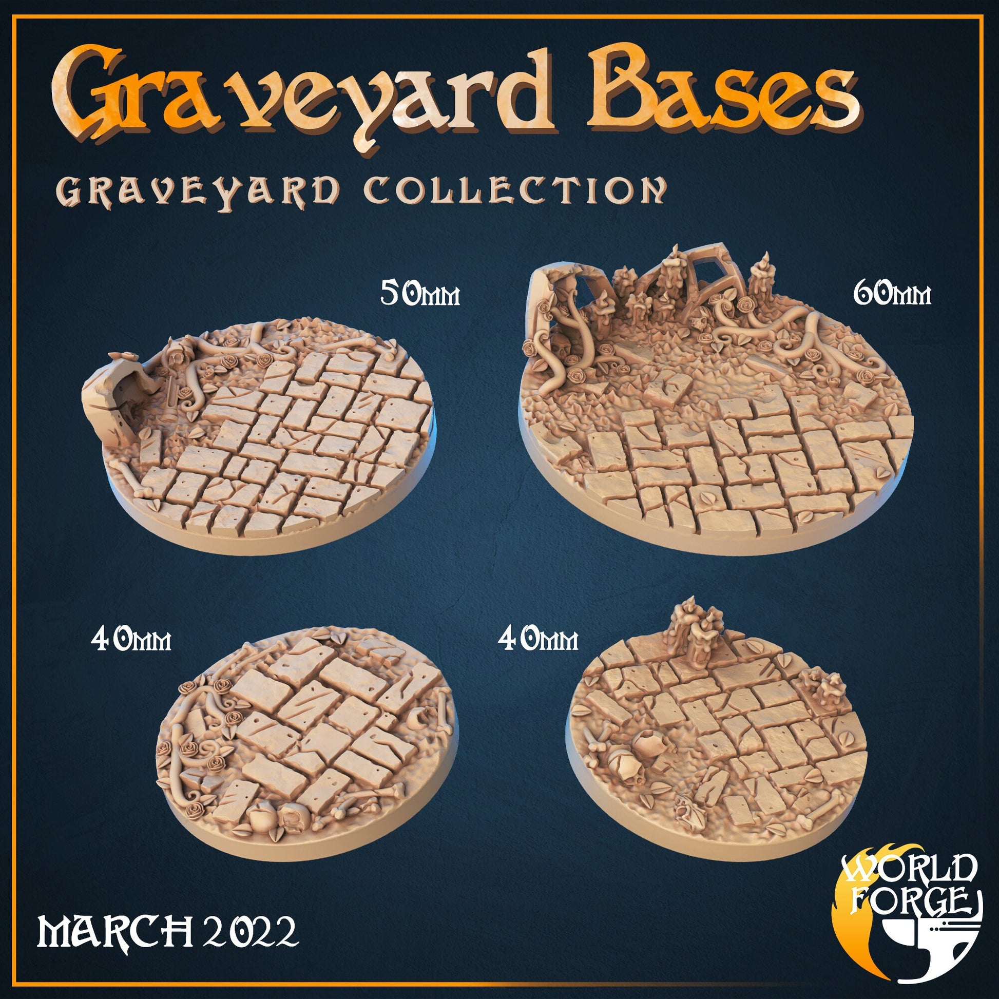 Bases - Graveyard Collection - Unpainted Miniature