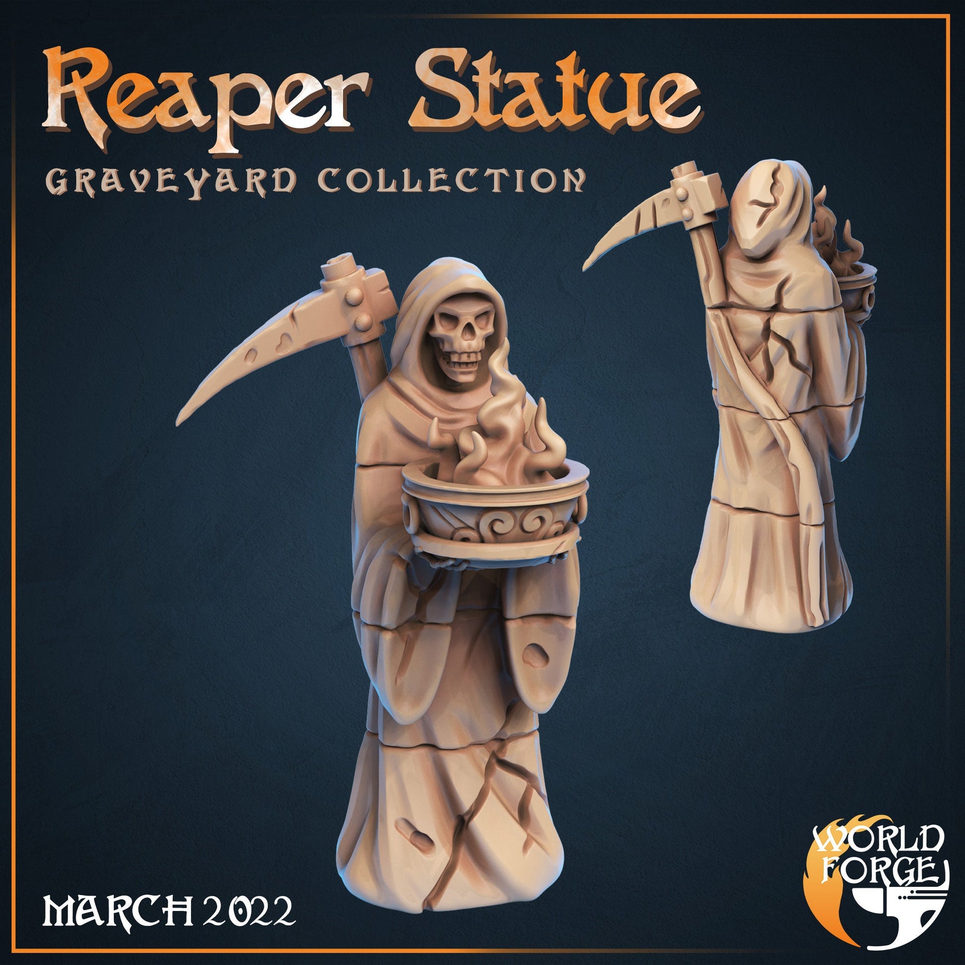 Grim Reaper Statue - Graveyard Collection - Unpainted Miniature