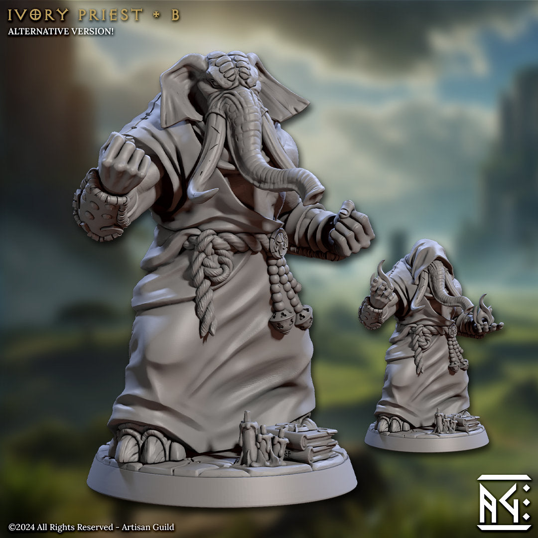 Priest - Pose B - Ivory Sentinels - Unpainted Miniature