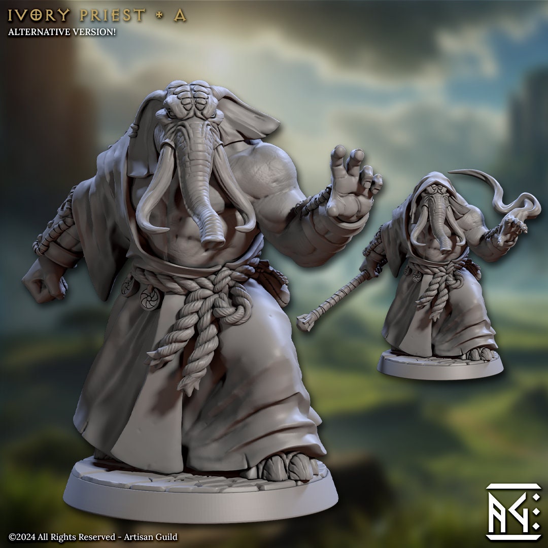 Priest - Pose A - Ivory Sentinels - Unpainted Miniature