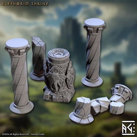 Elephorim Shrine - Ivory Sentinels Set - Unpainted Miniature