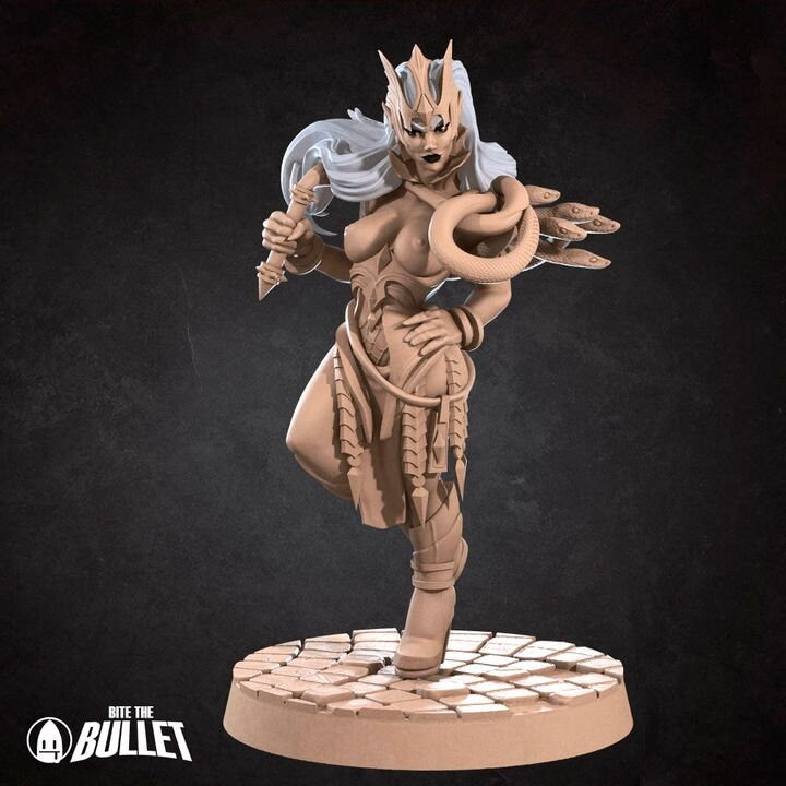 Kendall, Drow Mistress - Pinup - Unpainted Miniature