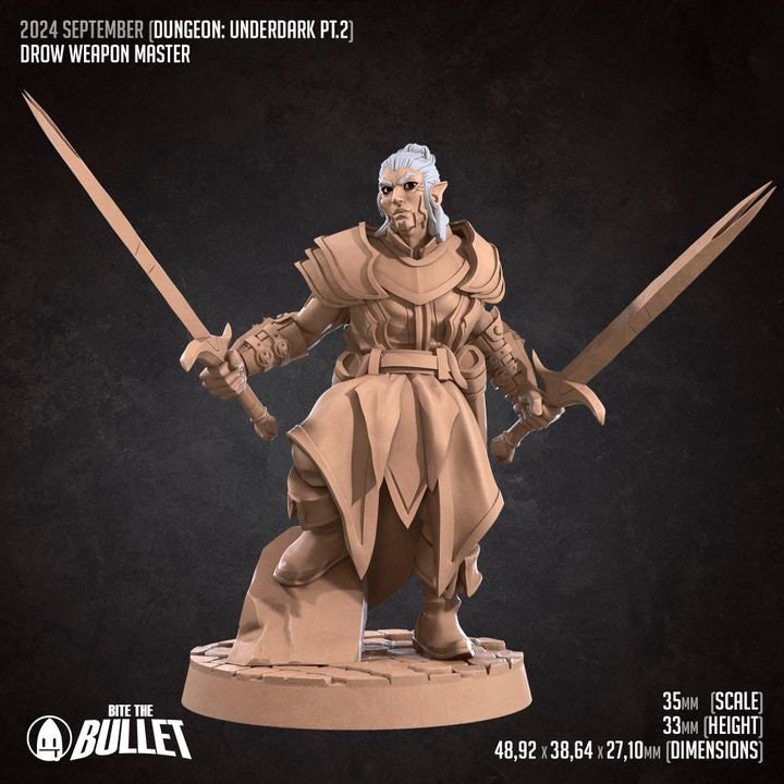 Drow Weapon Master - Unpainted Miniature