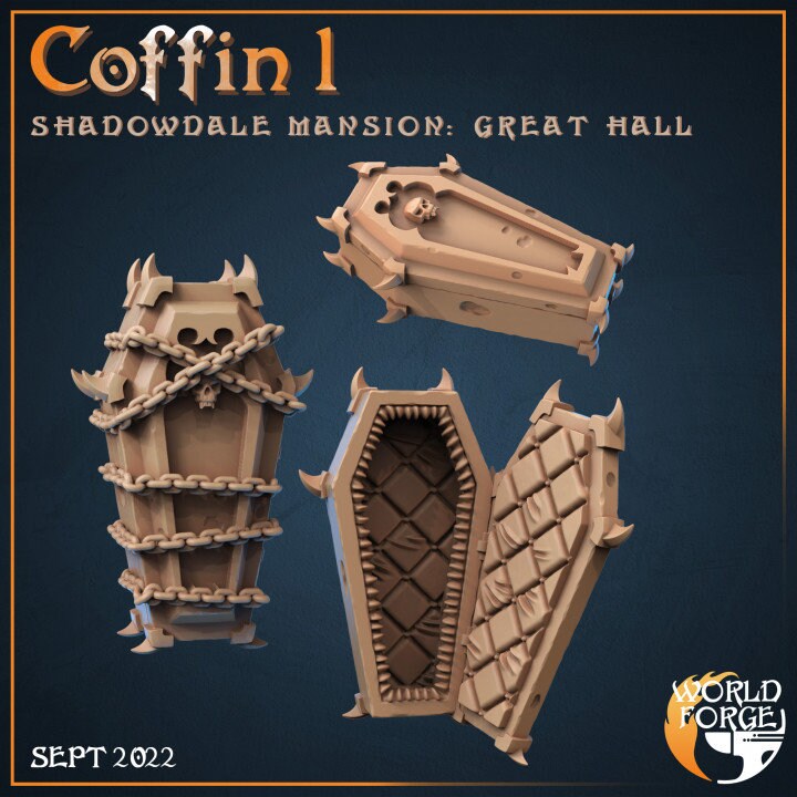 Coffins - Great Hall Collection - Shadowdale Mansion - Unpainted Miniature