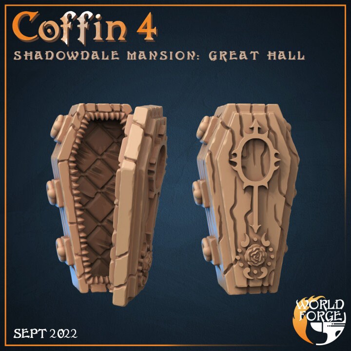 Coffins - Great Hall Collection - Shadowdale Mansion - Unpainted Miniature