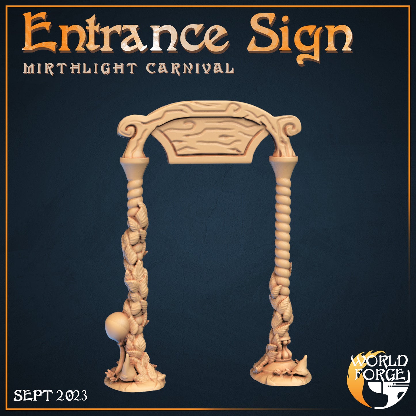 Entrance Sign - Mirthlight Carnival Collection - Unpainted Miniature