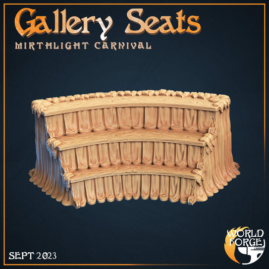 Gallery Seating - Mirthlight Carnival Collection - 32mm Scale - Unpainted Miniature for DnD, Pathfinder, Tabletop RPGs, and Dioramas