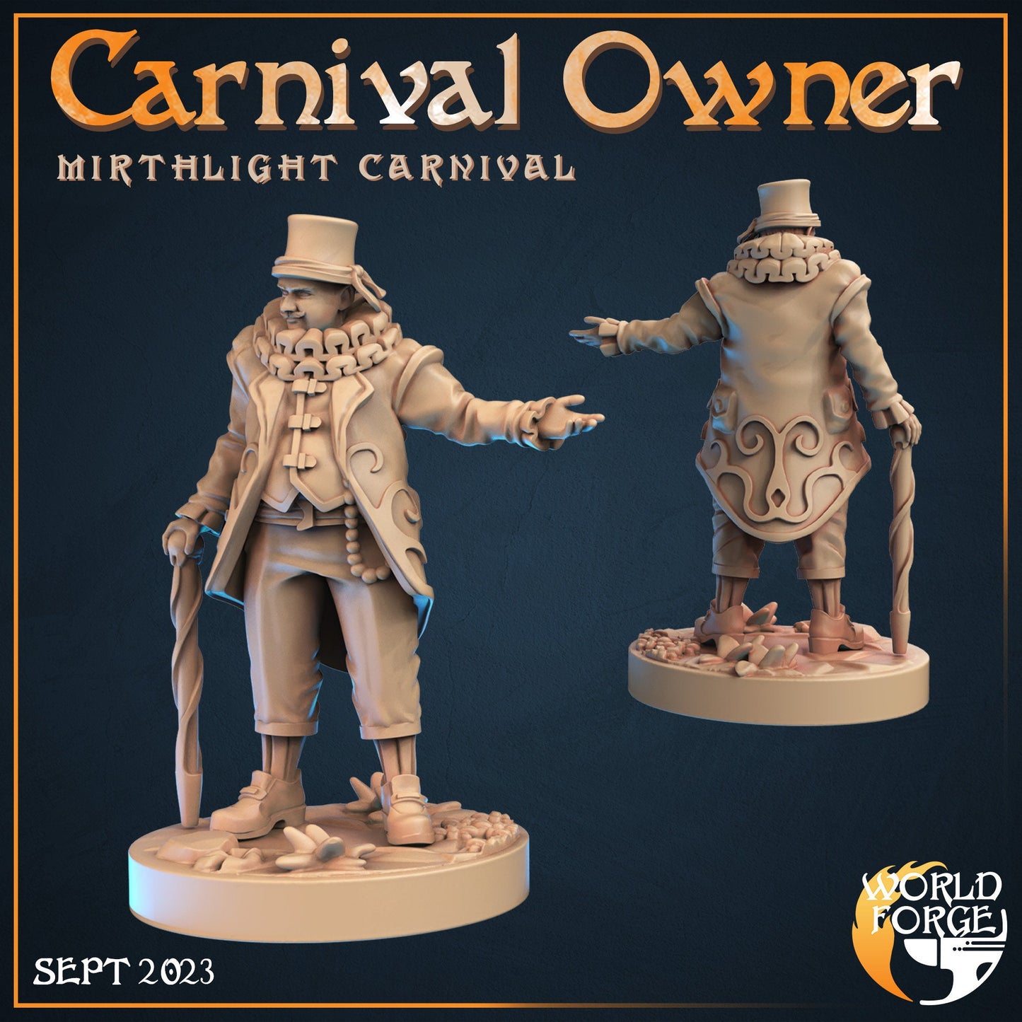 Carnival Owner - Mirthlight Carnival Collection - 32mm Scale - Unpainted Miniature for DnD, Pathfinder, Tabletop RPGs, and Dioramas