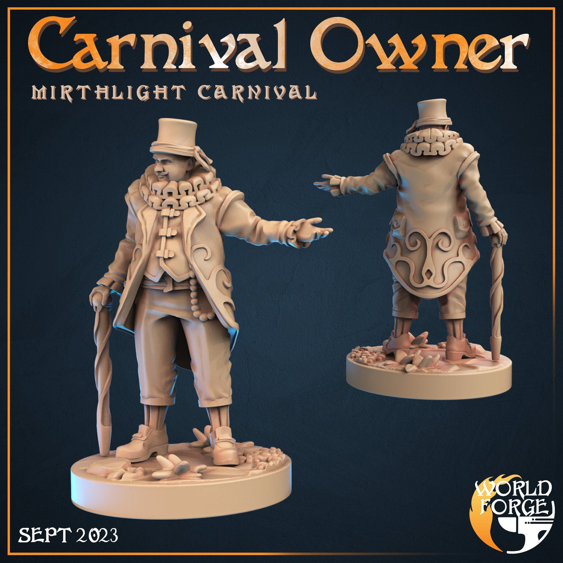 Carnival Owner - Mirthlight Carnival Collection - 32mm Scale - Unpainted Miniature for DnD, Pathfinder, Tabletop RPGs, and Dioramas