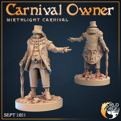 Carnival Owner - Mirthlight Carnival Collection - 32mm Scale - Unpainted Miniature for DnD, Pathfinder, Tabletop RPGs, and Dioramas