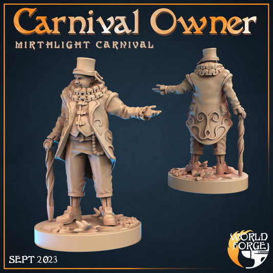 Carnival Owner - Mirthlight Carnival Collection - 32mm Scale - Unpainted Miniature for DnD, Pathfinder, Tabletop RPGs, and Dioramas