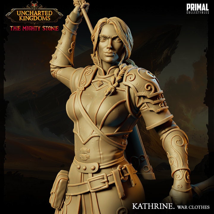 Kathrine Bromm - War Clothes - Uncharted Kingdoms - Unpainted Miniature