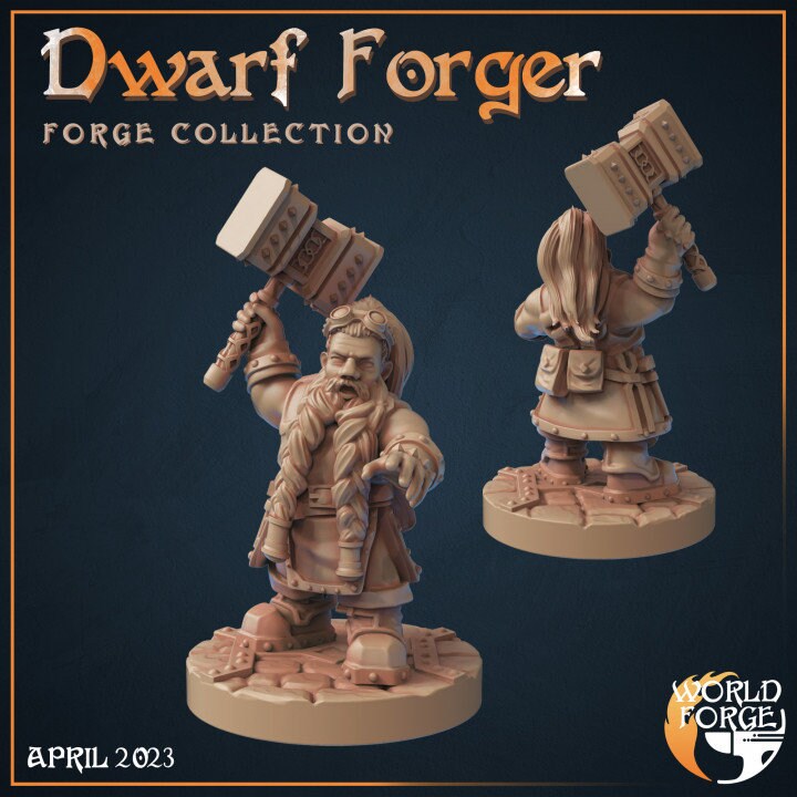 Dwarf Blacksmith - Dwarf Forge Collection - Unpainted Miniature