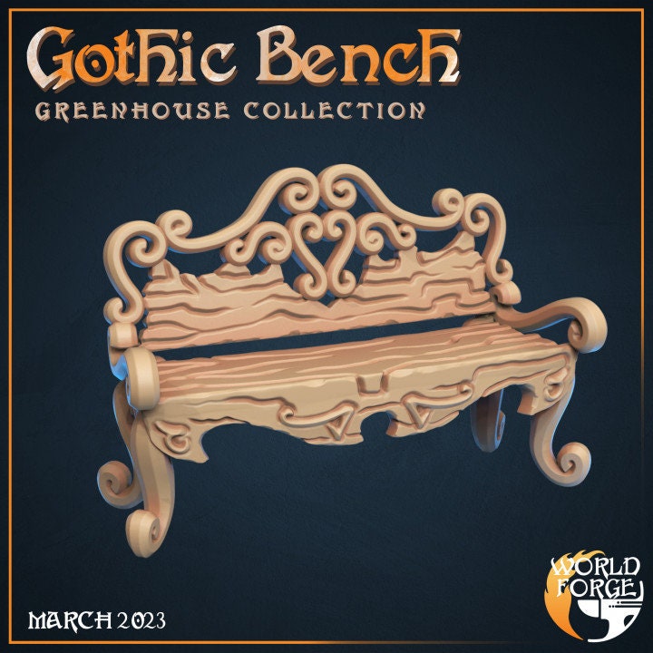 Gothic Bench - Greenhouse Collection - Unpainted Miniature