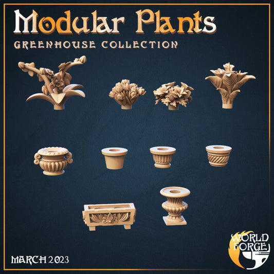 Modular Plants & Pots - Greenhouse Collection - Unpainted Miniature