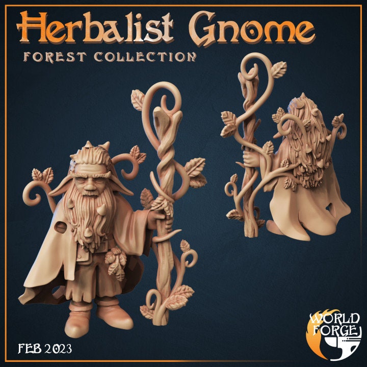 Gnome Herbalist - Forest Collection - Unpainted Miniature