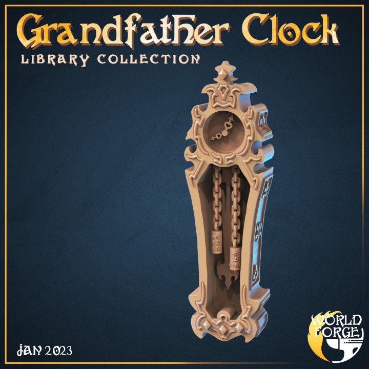 Grandfather Clock - The Grand Library Collection - Unpainted Miniature